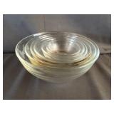(6) Vintage Duralex Glass Bowl Set Made in France