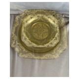 (3) Federal Glass Company Madrid Amber Plates