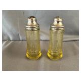 Federal Glass Madrid Amber Salt & Pepper Shakers