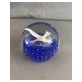 Gentile Glass Co. Glass Art Crane Paperweight