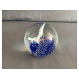 Gentile Glass Co. Crane Bird Etched Paperweight