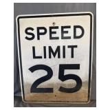 Speed Limit 25 Metal Street Sign