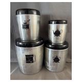 Vintage 4pc West Bend Aluminum Canister Set