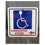 "Handicapped Access" Metal Sign