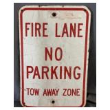 " Fire Lane No Parking" Metal Sign