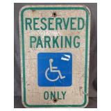 "Reserved Parking Handicap Only" Metal Sign