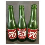 (3) 7oz American "76" Co. Soda Bottles
