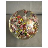Bart Zimmerman Glass Art Confetti Paperweight