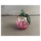 Joe Rice Glass Art Red/Pink Apple Paperweight