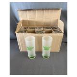 (10) Absolut Lime Vodka Frosted Shot Glasses -New