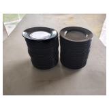 Lot of 48 black 6 in plates 10 strawberry street