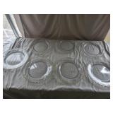(7) Glass Charger Plates with Gold Trim