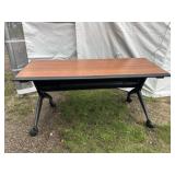 Rolling Flip Top Rectangle Table