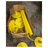 (6) Yellow Plastic Stanchions with Plastic Chain