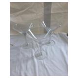 (3) Large Decorative Martini Glasses