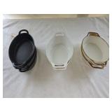 Baking Dishes: (3) Bruntman, (4) One more
