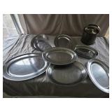 Oval Stainless Serving Trays, Ice Bucket