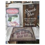 Metal & Wood Signs: Snack Bar, We Don