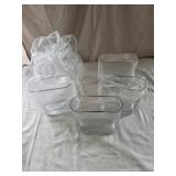 (5) Rectangular/Oval Glass Vases