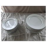 (15) Silver Trim Salad Plates,  (12) Silver Trim
