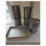 (5) Bain-marie Pots with Lids  8 1/4Qts, Wilton