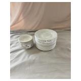 (7) Side Dish Bowls, (14) 7" Saucer Plates