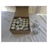 Paraffin-Free Natural Tealights,(2) metal