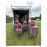 150 Metal Maroon Chairs with padded seating