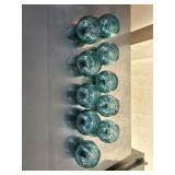(10) Teal Candle Cups