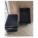 3 Black Plastic Dish Busser Totes