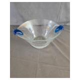 Blenko Glass Crackle Glass Hand-Blown Bowl