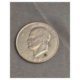 1972 Eisenhower Dollar Coin, 40% Silver