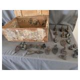 Miniature/Childs Sad Irons & Trivets, Wooden Box