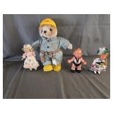 Tim the Tool Man Bear, Vtg Dolls: Aussie, German,