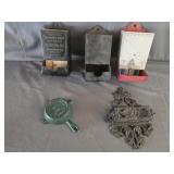 (3) Tin Match Safes: 1 Advertising Ackermann
