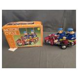 Tin Litho Friction Motorcycle,  Original Box