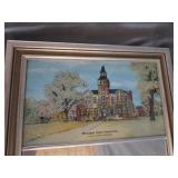 Vtg Framed Michigan State University Panel Wall