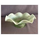Jefferson Glass Green Opalescent Glass Bowl