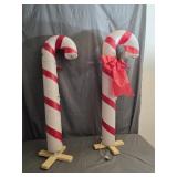 Pair of Empire Illuminated Candy Cane Blow Molds,