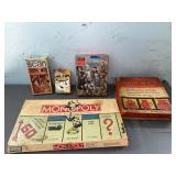 Assortment of Board games monopoly, Bingo-Matic,