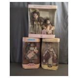 (3) Collectible Memories Porcelain Dolls