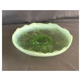 Jefferson Glass Green Opalescent Grapevine Bowl