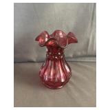 Fenton "Country Cranberry" Glass Vase