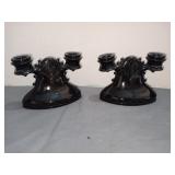 Black amethyst candle sticks