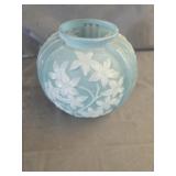 Art Deco Sculpted Glass Vase, Star Flower