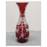 Frosted bohemian glass vase