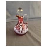 Mary Gregory Cranberry ï¿½Girlï¿½ Glass Cruet &