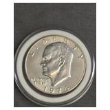 1974 Eisenhower Dollar Coin, 40% Silver,