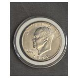 1972 Eisenhower Dollar Coin, 40% Silver,