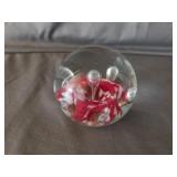 Zimmerman Art Glass Red & White Spotted Core with